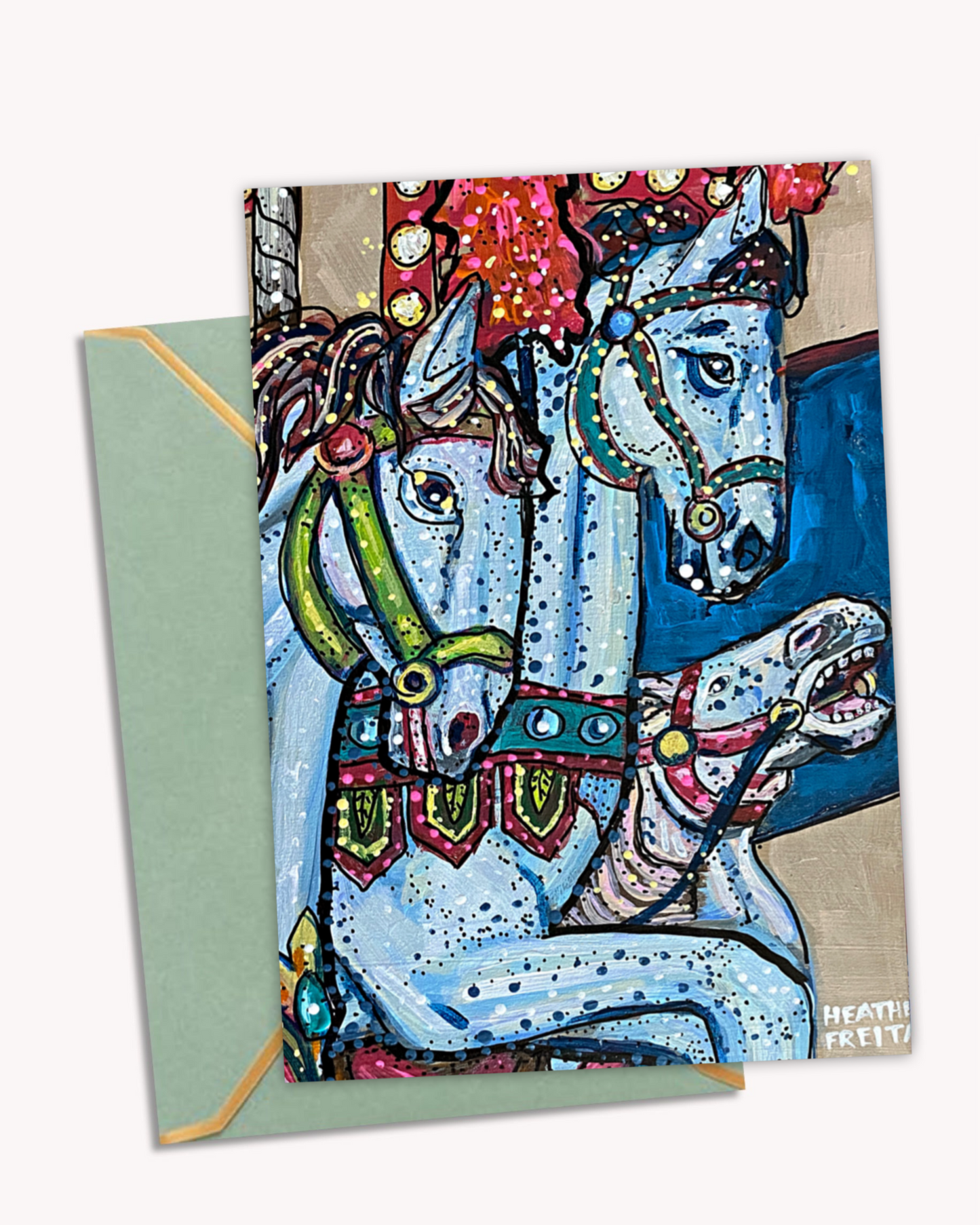 Carousel Horse Greeting Card Fine Art Print