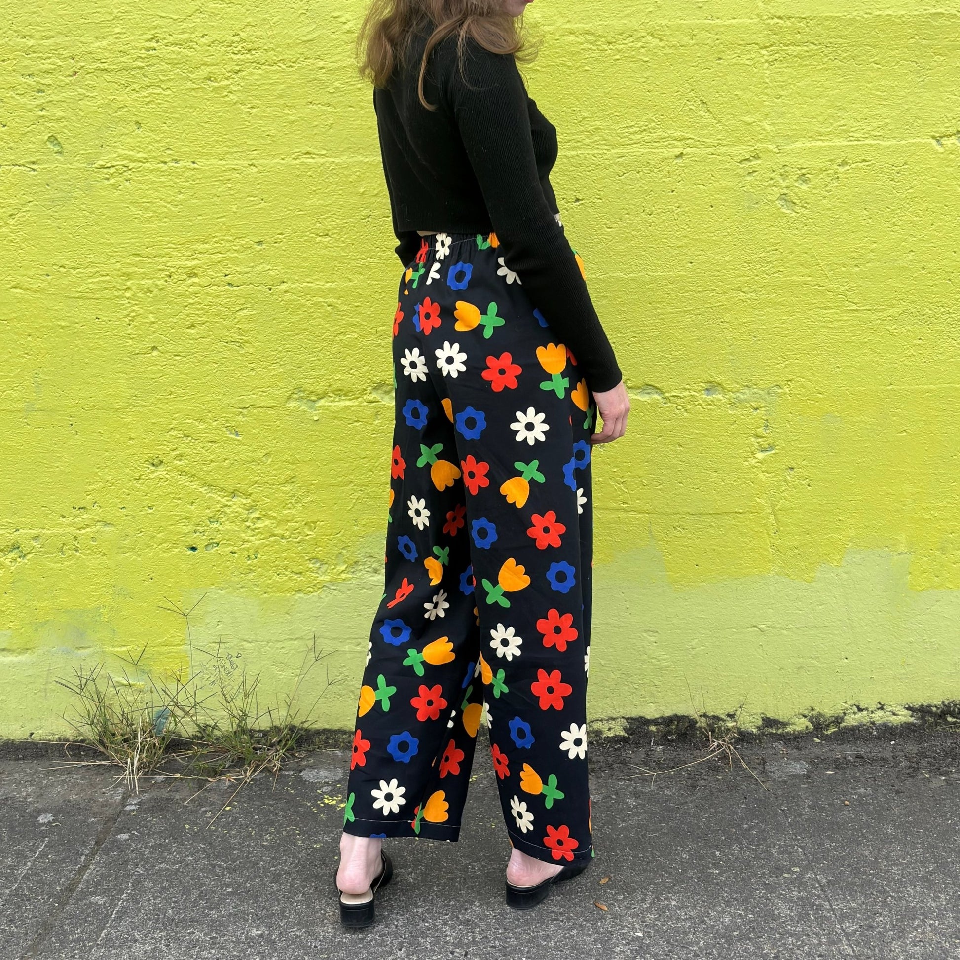 Stevie Pant | Floral Black - Aware House