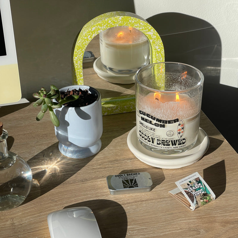Large Cucumber Melon Soy Candle-zoom-