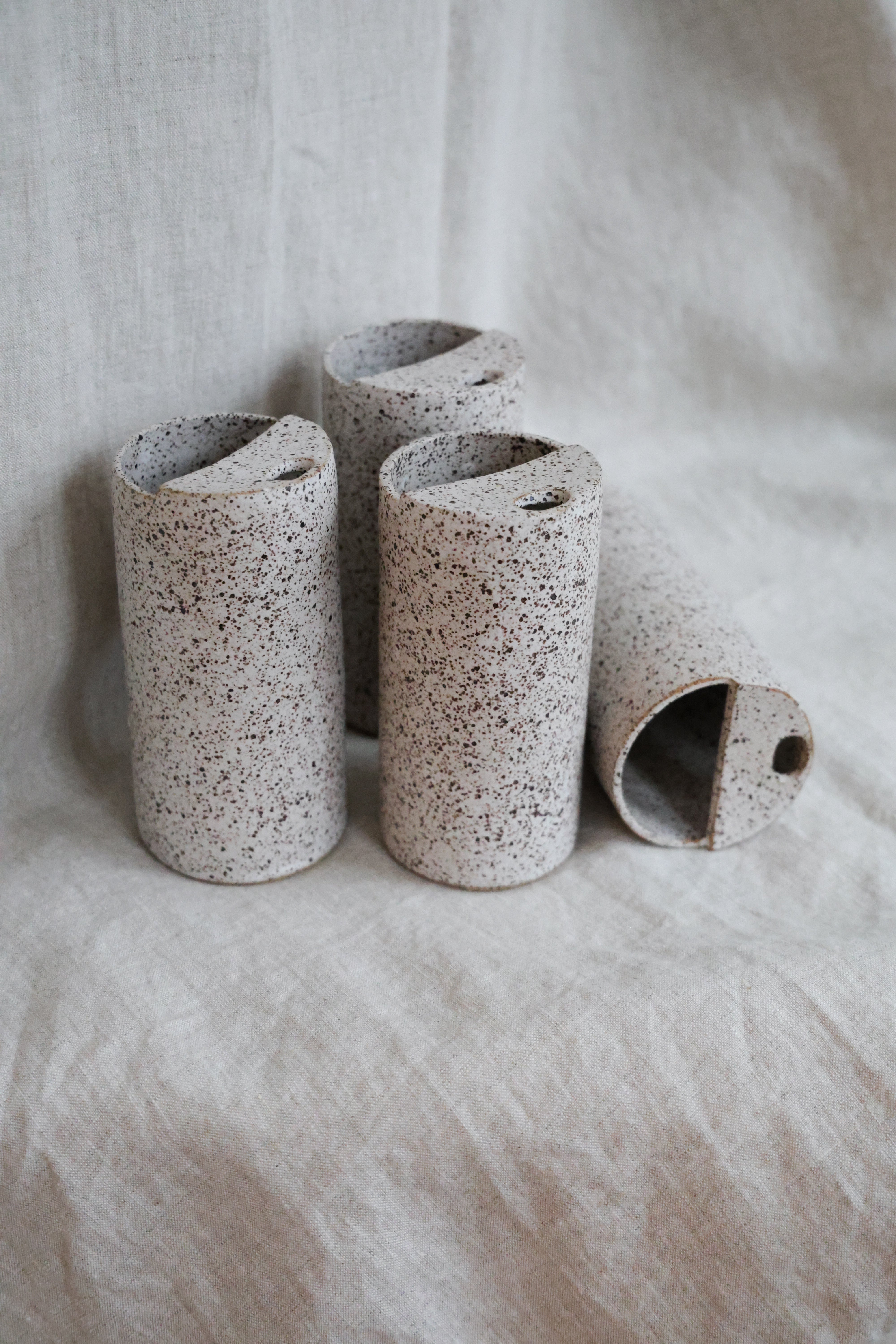 Matte White Speckled To-Go Cup | Ceramic Stoneware-zoom-2