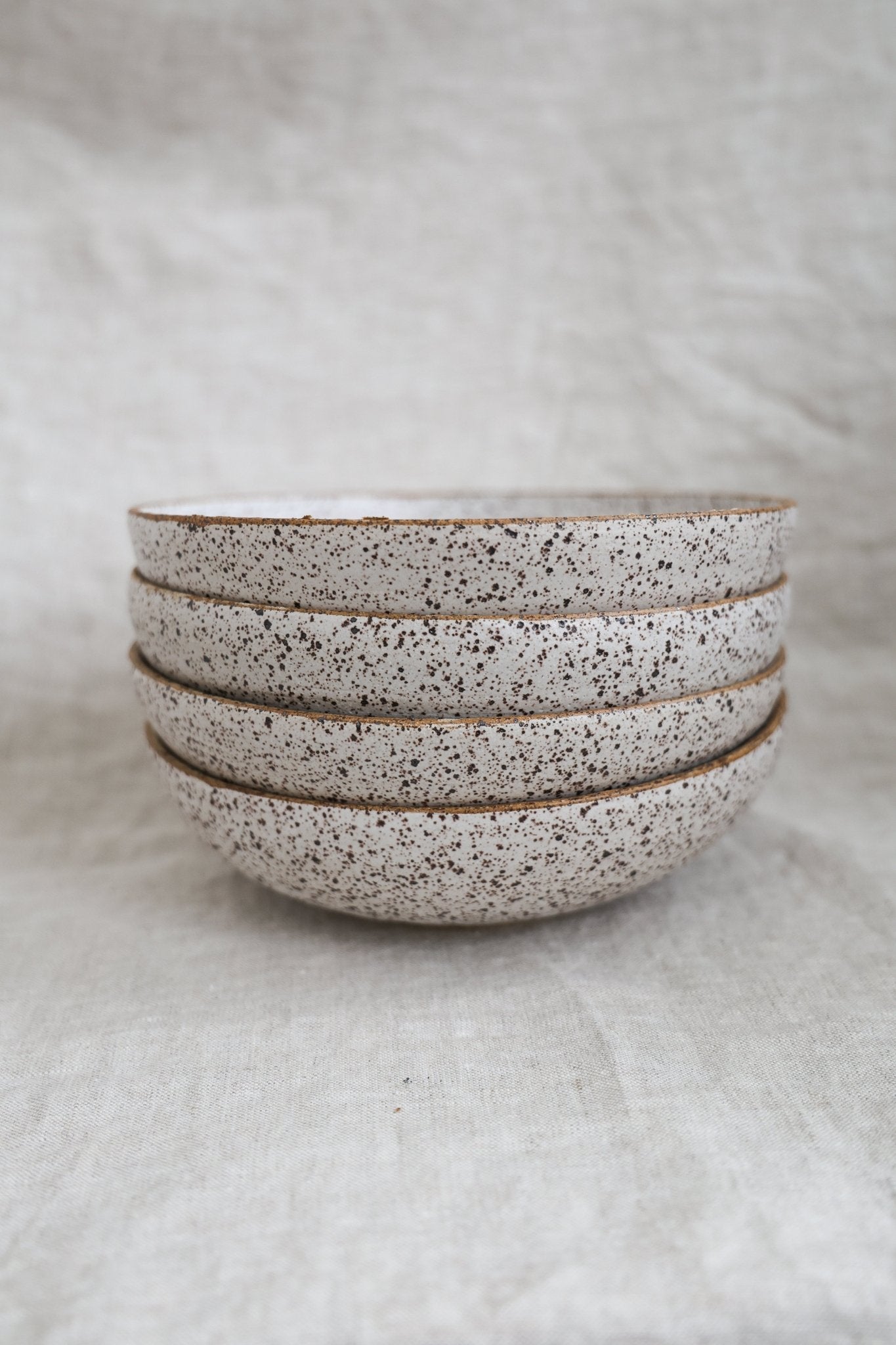 Speckled Pasta Bowl | Matte White Ceramic - Aware House