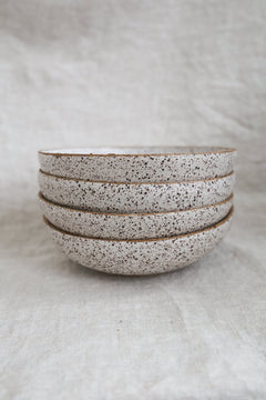 Speckled Pasta Bowl | Matte White Ceramic - Aware House