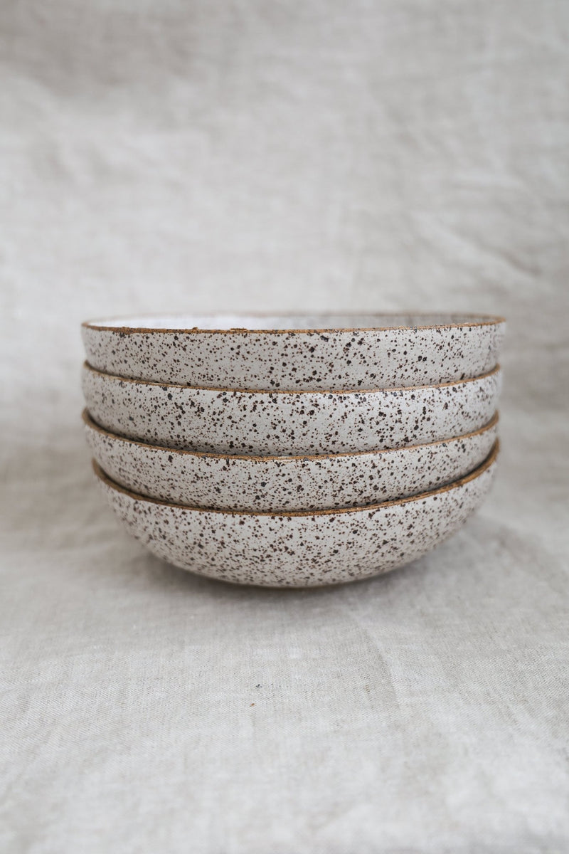 Speckled Pasta Bowl | Matte White Ceramic-zoom-