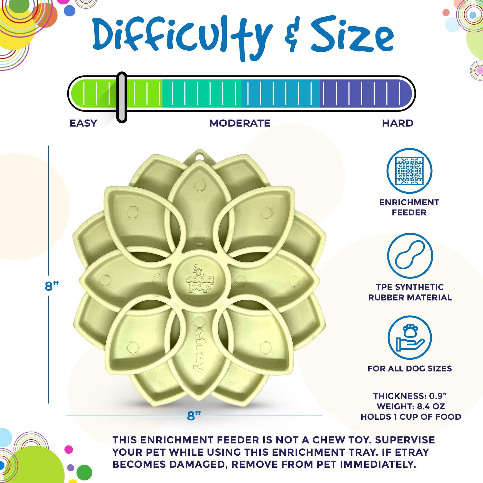 Mandala Softie eTray Shallow Slow Feeder Dog Bowl-8