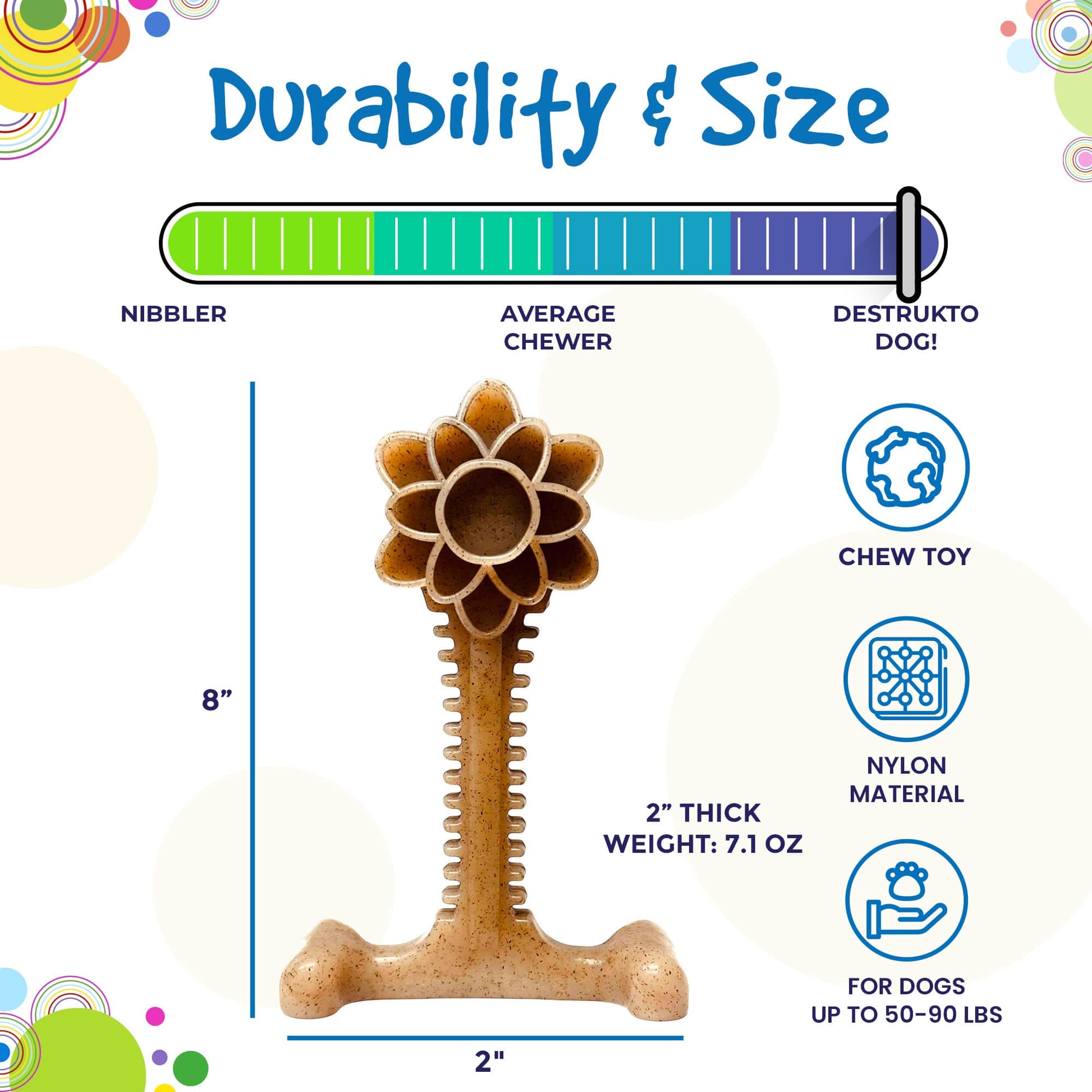Honey Bone Dental Flower Tower Nylon Dog Chew Toy XL-6