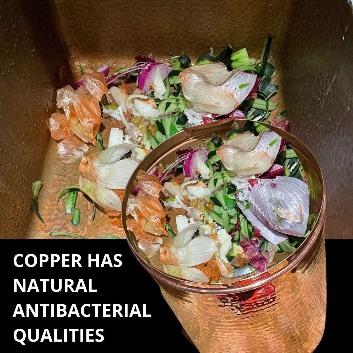 Copper Kitchen Compost Bin