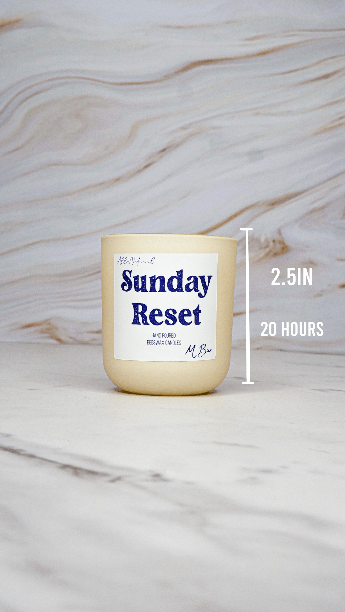 Sunday Reset Beeswax Candle - Aware House - MBur Candle Co. -