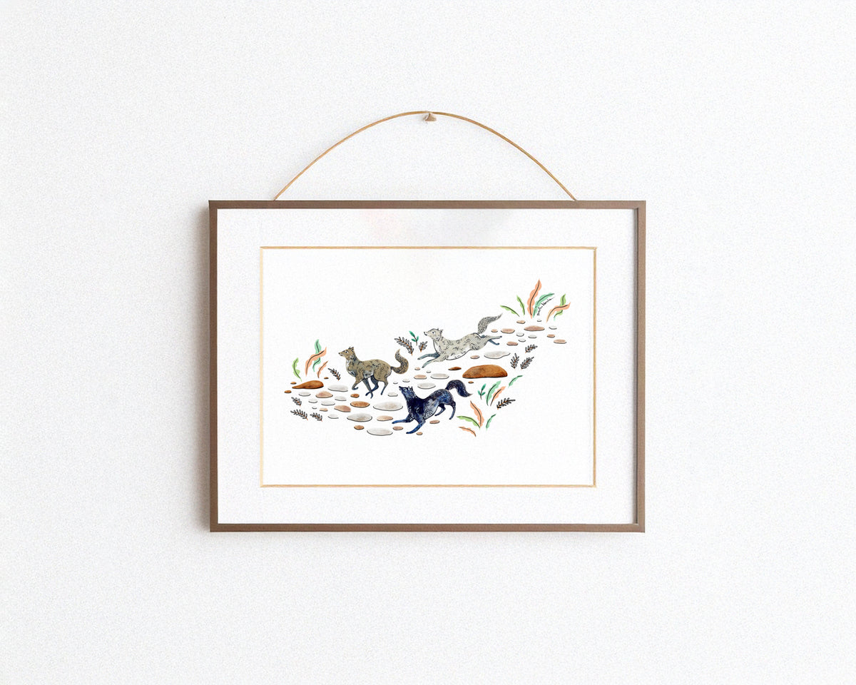 Running Wolves Art Print-zoom-4