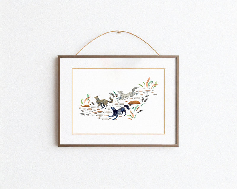 Running Wolves Art Print-zoom-