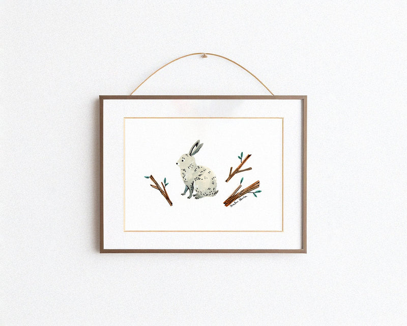 Rabbit and Twigs Art Print-zoom-