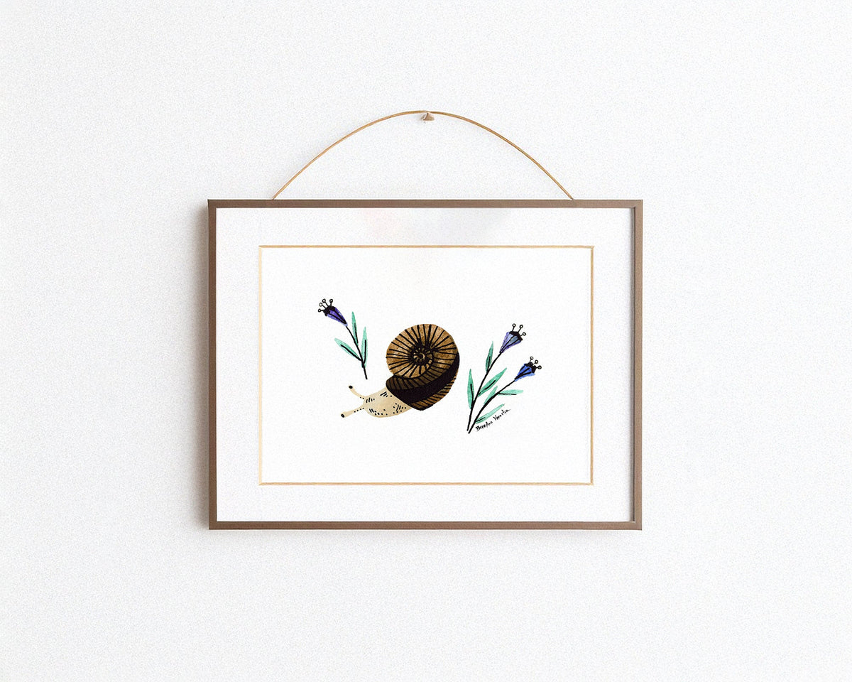 Garden Snail Art Print-2