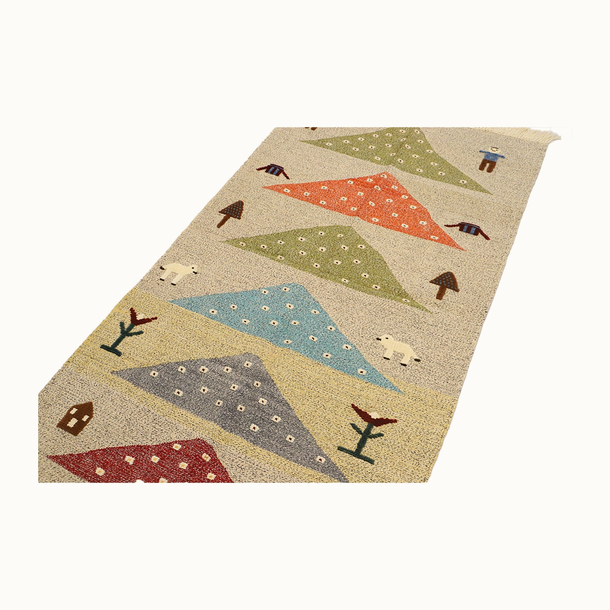 Mountain March Kids Rug | Handmade Wool Rug for Nursery, Playrooms & Children’s Rooms - Aware House