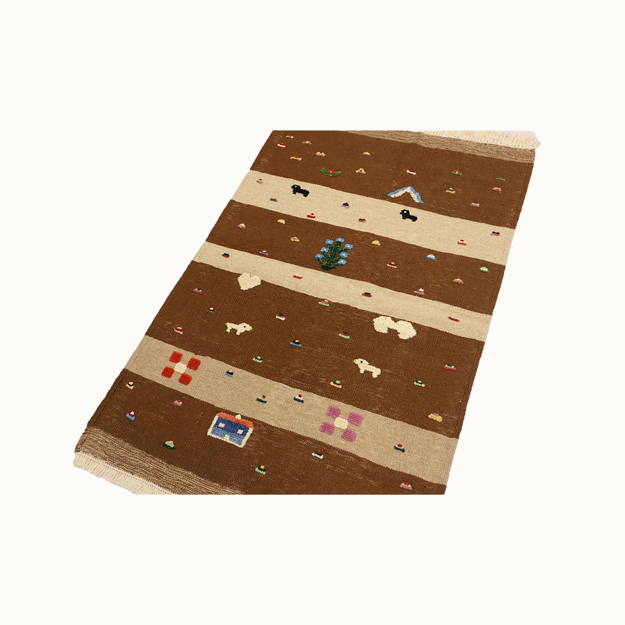Patchy Fields Kids Rug | Handmade Wool Rug for Nursery, Playrooms & Children’s Rooms - Aware House