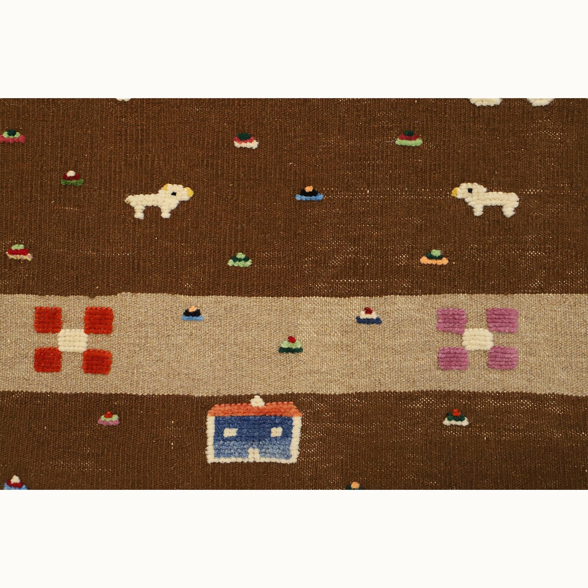 Patchy Fields Kids Rug | Handmade Wool Rug for Nursery, Playrooms & Children’s Rooms - Aware House