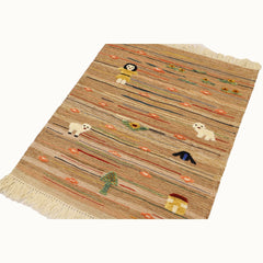 Peachy Path Kids Rug | Handmade Wool Rug for Nursery, Playrooms & Children’s Rooms - Aware House