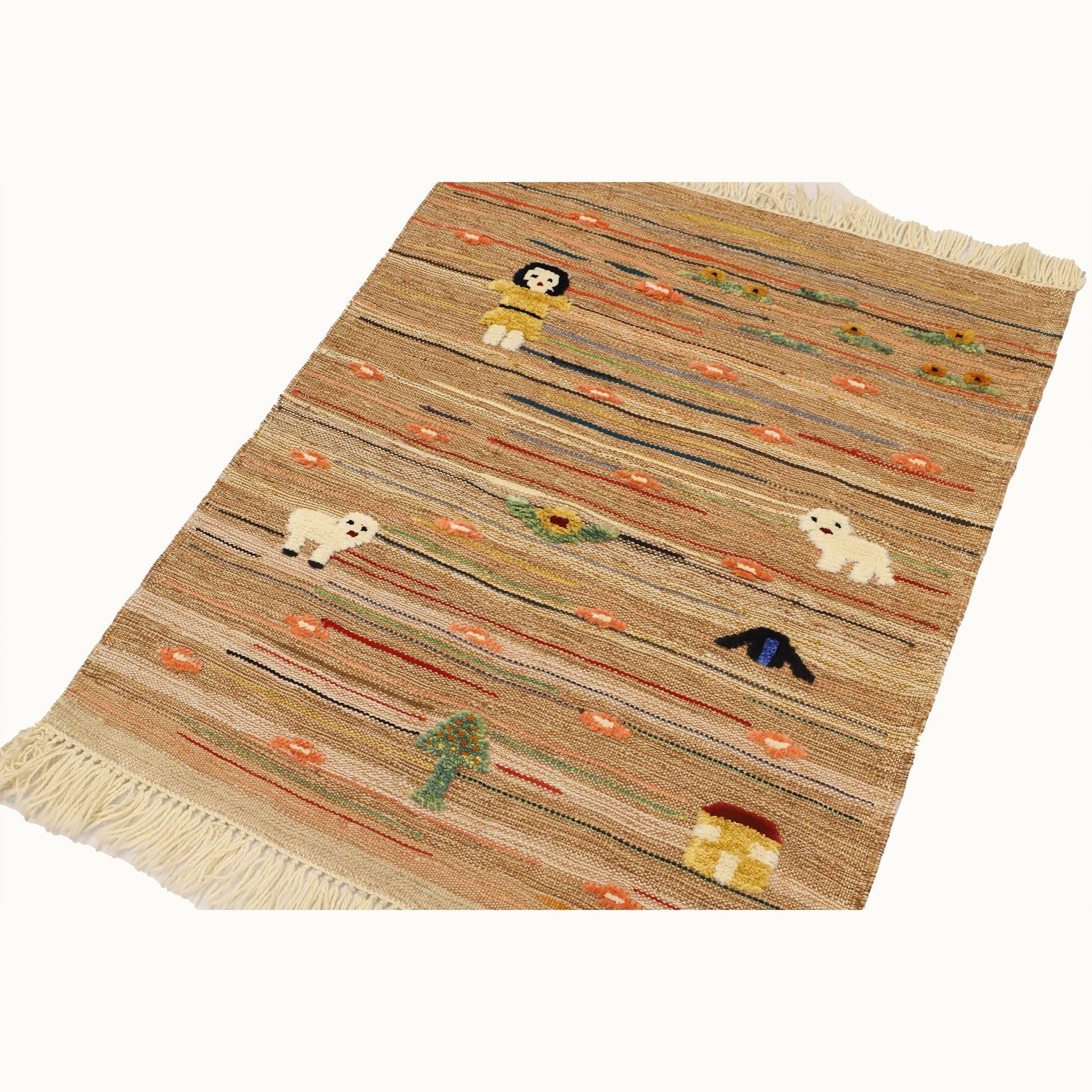Peachy Path Kids Rug | Handmade Wool Rug for Nursery, Playrooms & Children’s Rooms - Aware House
