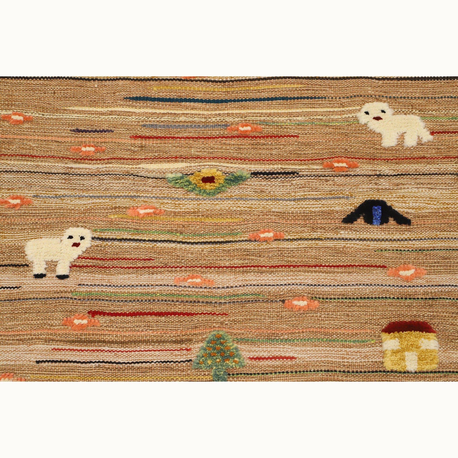 Peachy Path Kids Rug | Handmade Wool Rug for Nursery, Playrooms & Children’s Rooms - Aware House