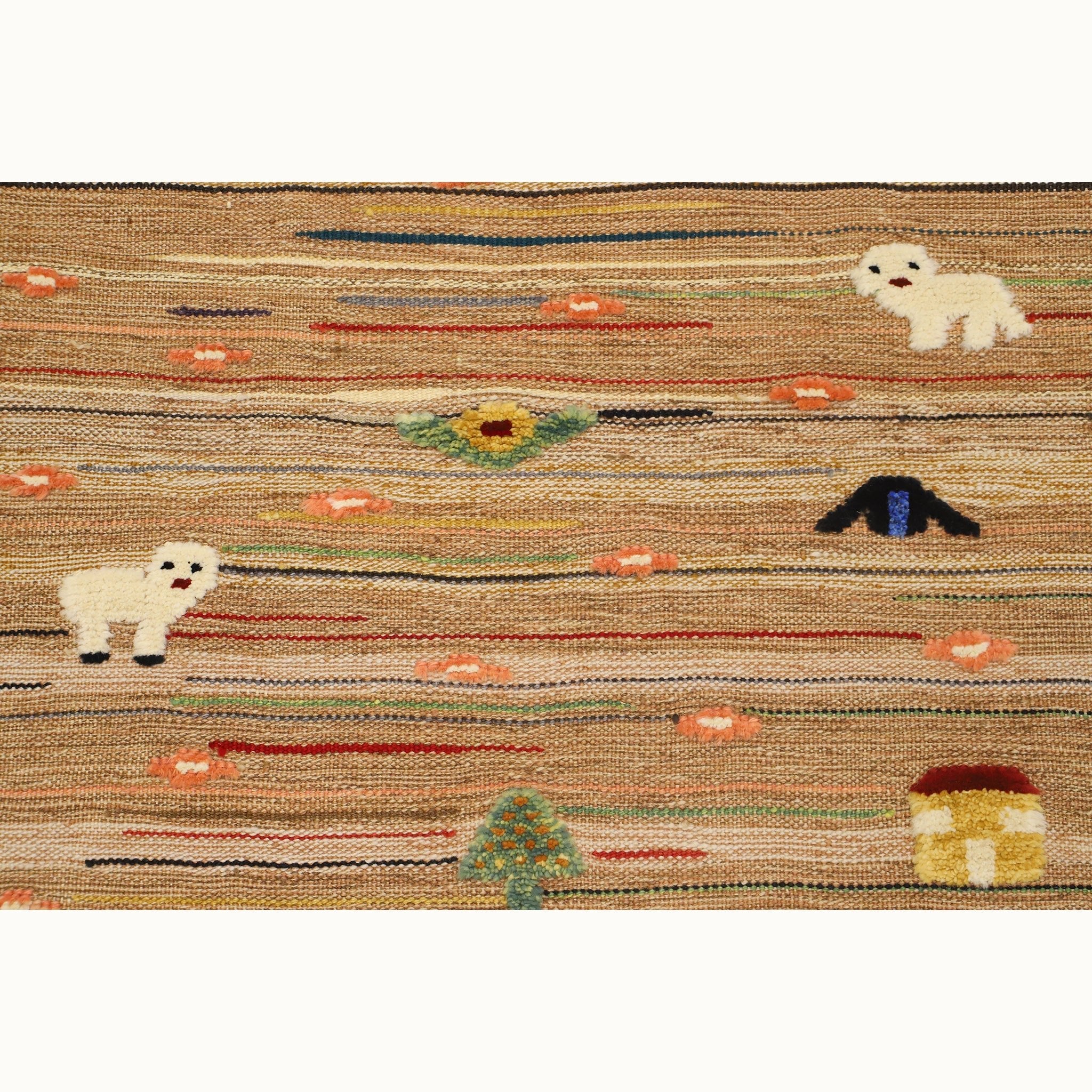 Peachy Path Kids Rug | Handmade Wool Rug for Nursery, Playrooms & Children’s Rooms - Aware House