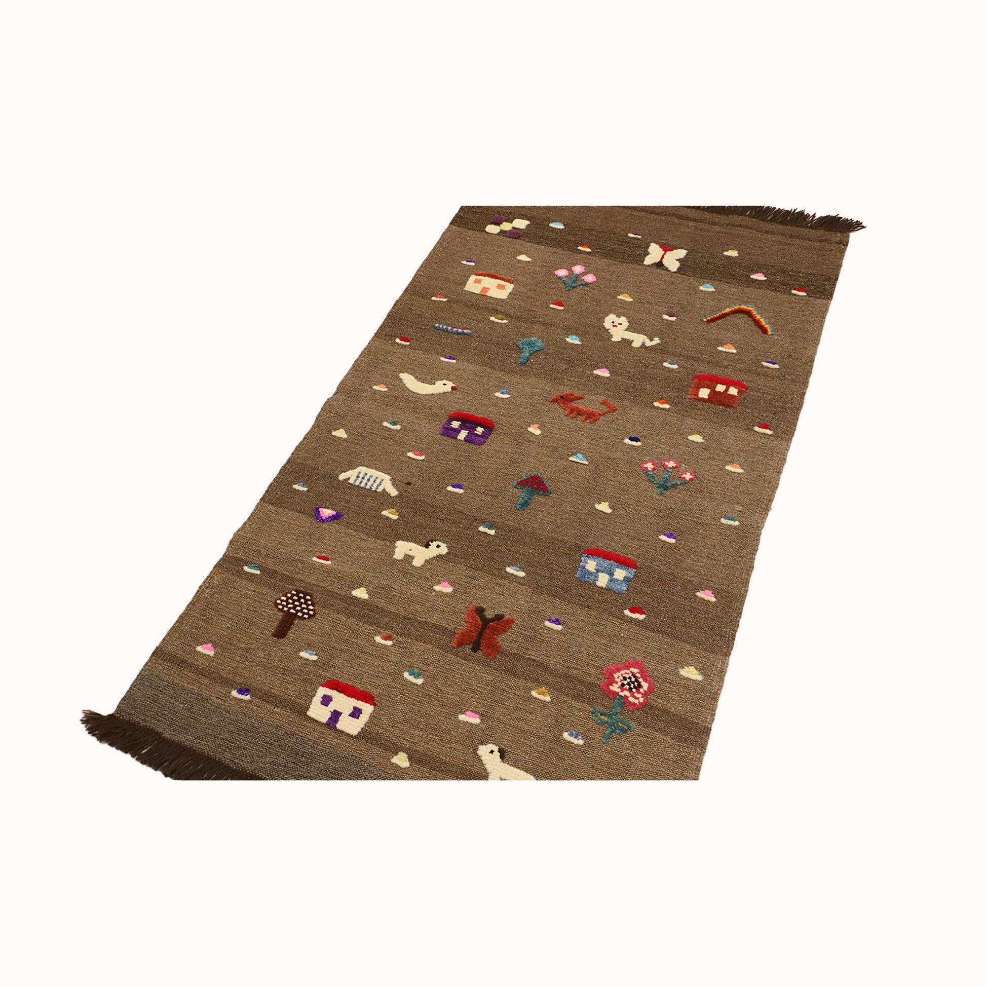 Village Bloom Kids Rug | Handmade Wool Rug for Nursery, Playrooms & Children’s Rooms - Aware House