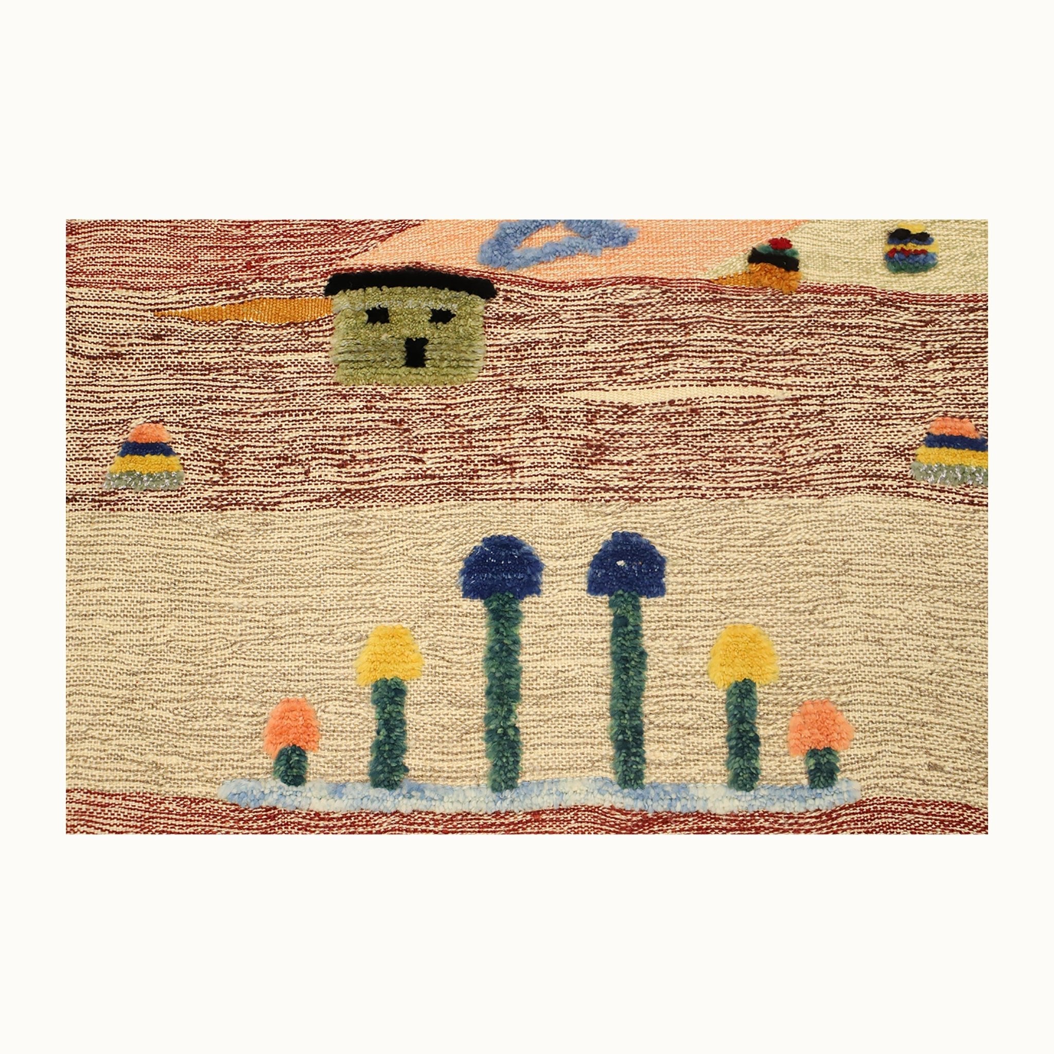 Mushroom Path Kids Rug | Handmade Wool Rug for Nursery, Playrooms & Children’s Rooms - Aware House