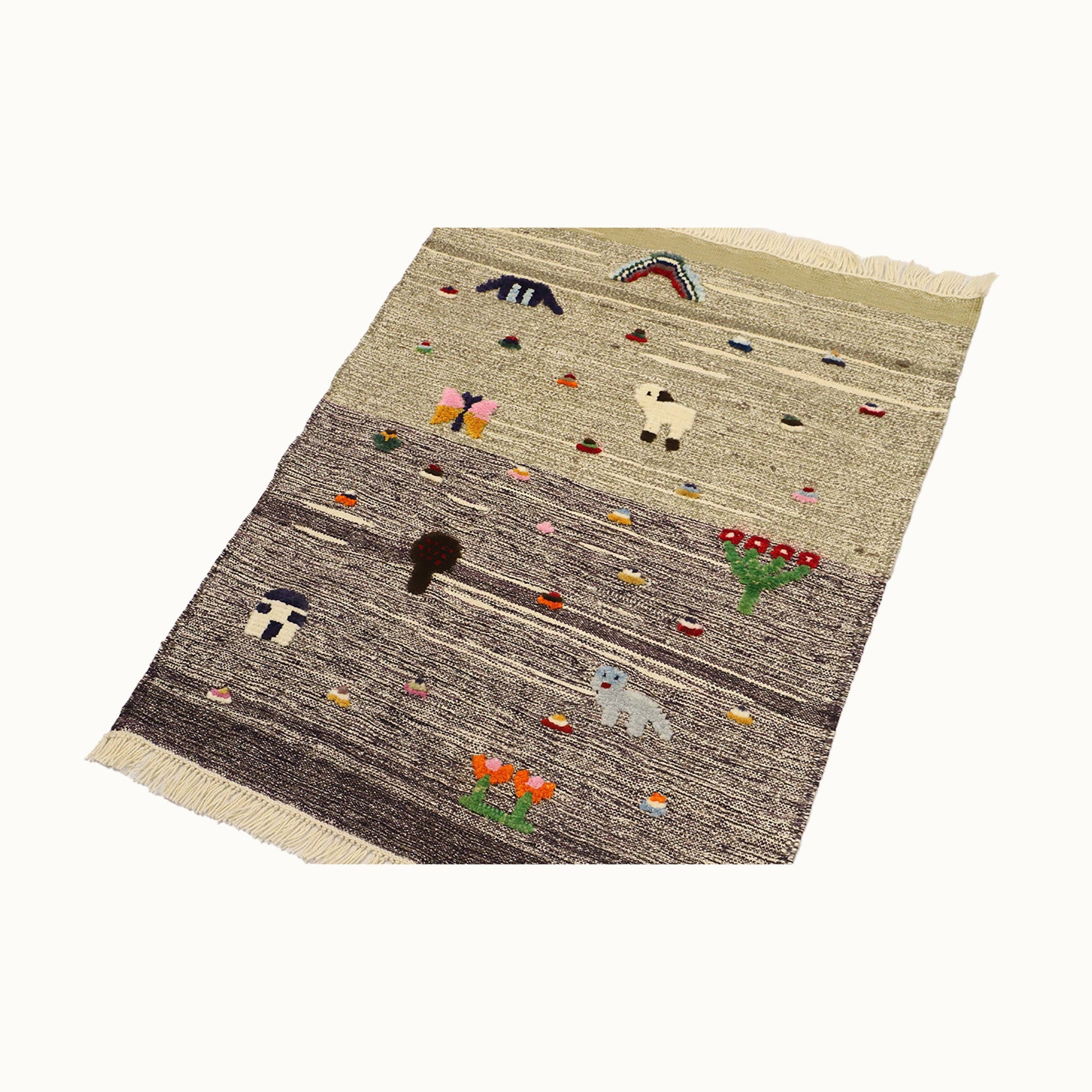 Sheep & Bloom Kids Rug | Handmade Wool Rug for Nursery, Playrooms & Children’s Rooms - Aware House