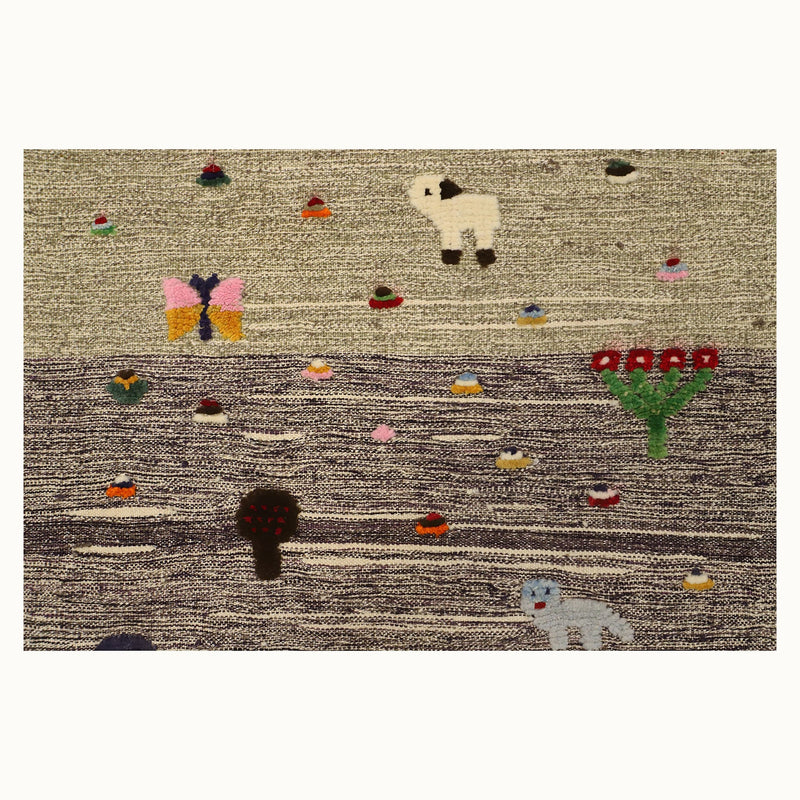 Sheep & Bloom Kids Rug | Handmade Wool Rug for Nursery, Playrooms & Children’s Rooms-zoom-
