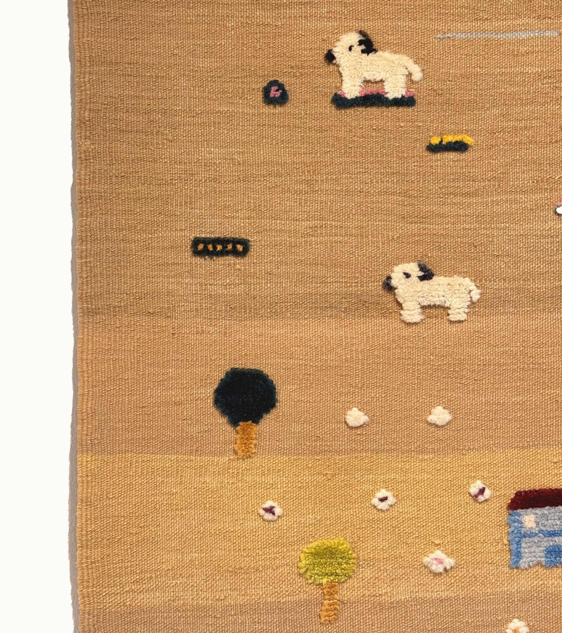 Puppy Meadow Kids Rug | Handmade Wool Rug for Nursery, Playrooms & Children’s Rooms - Aware House