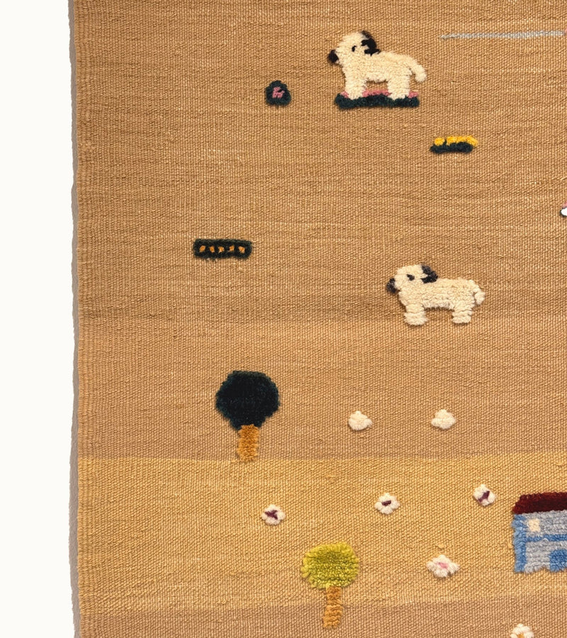 Puppy Meadow Kids Rug | Handmade Wool Rug for Nursery, Playrooms & Children’s Rooms-zoom-