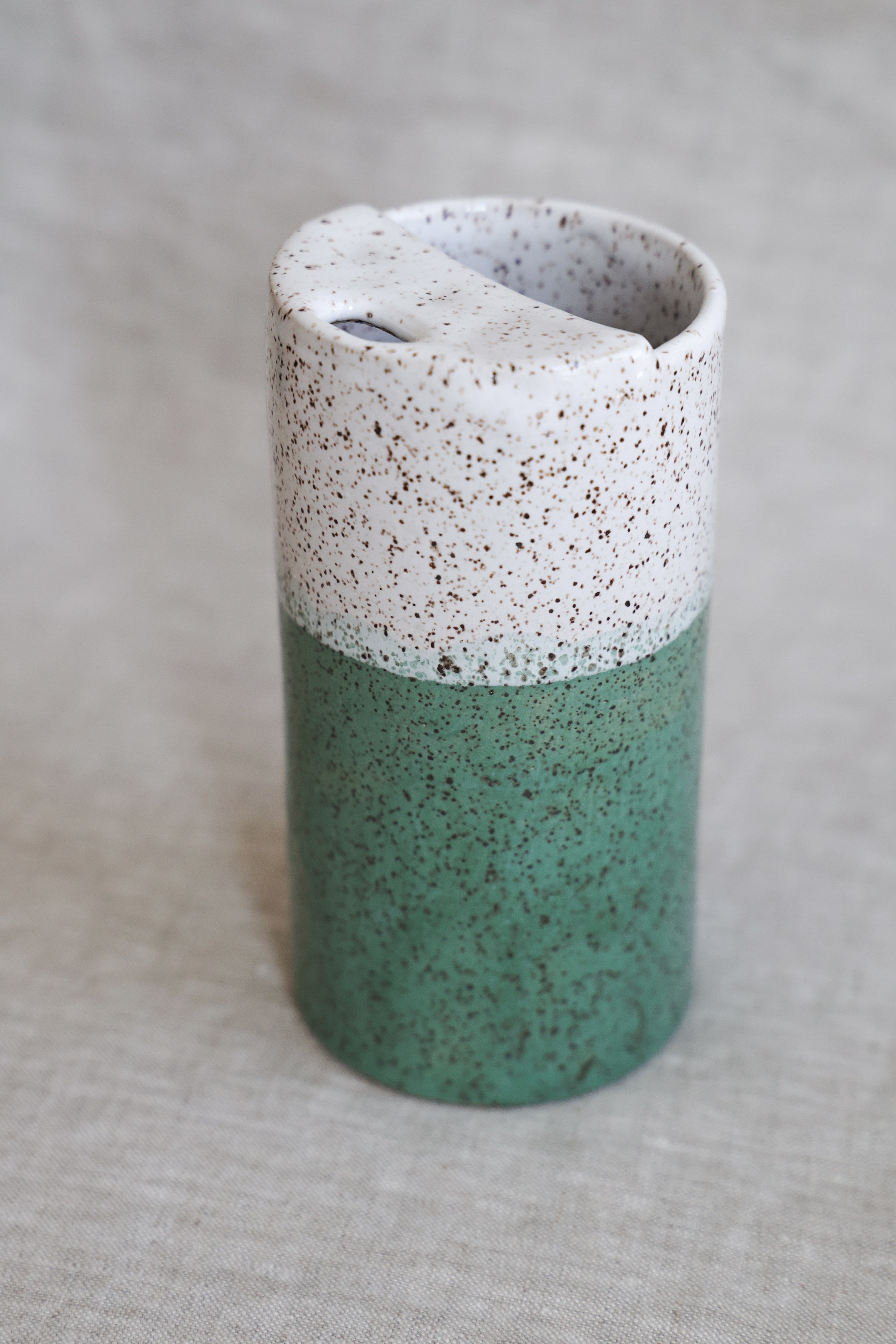 Seafoam & White Speckled To-Go Cup | Ceramic Stoneware-zoom-5