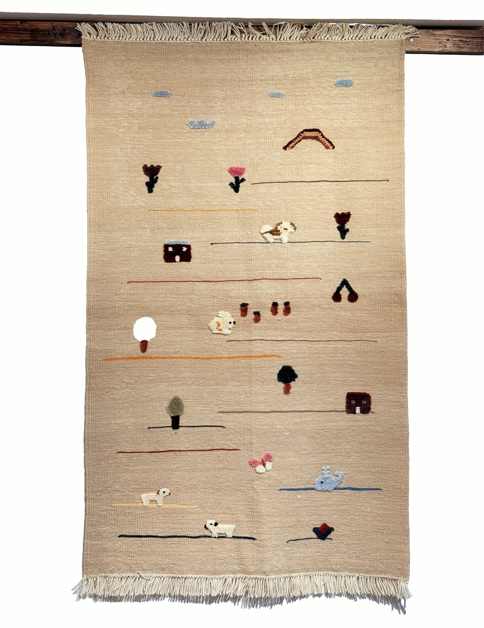 Meadow Friends Kids Rug | Handmade Wool Rug for Nursery, Playrooms & Children’s Rooms - Aware House