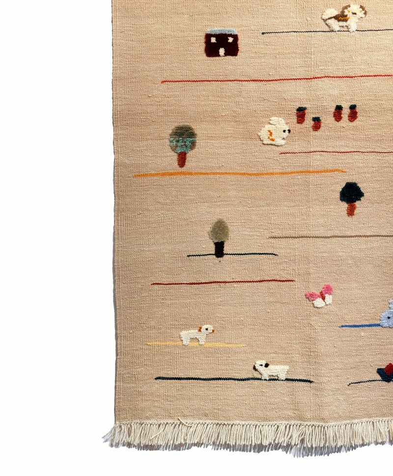 Meadow Friends Kids Rug | Handmade Wool Rug for Nursery, Playrooms & Children’s Rooms-zoom-