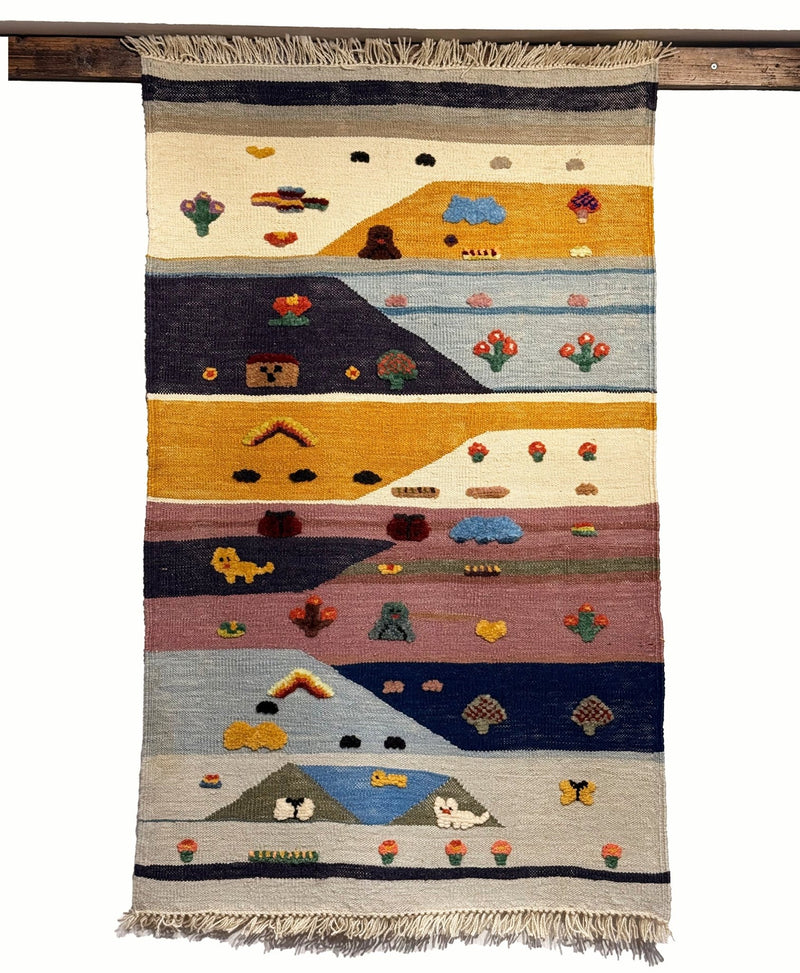 Patchwork Valley Kids Rug | Handmade Wool Rug for Nursery, Playrooms & Children’s Rooms-zoom-