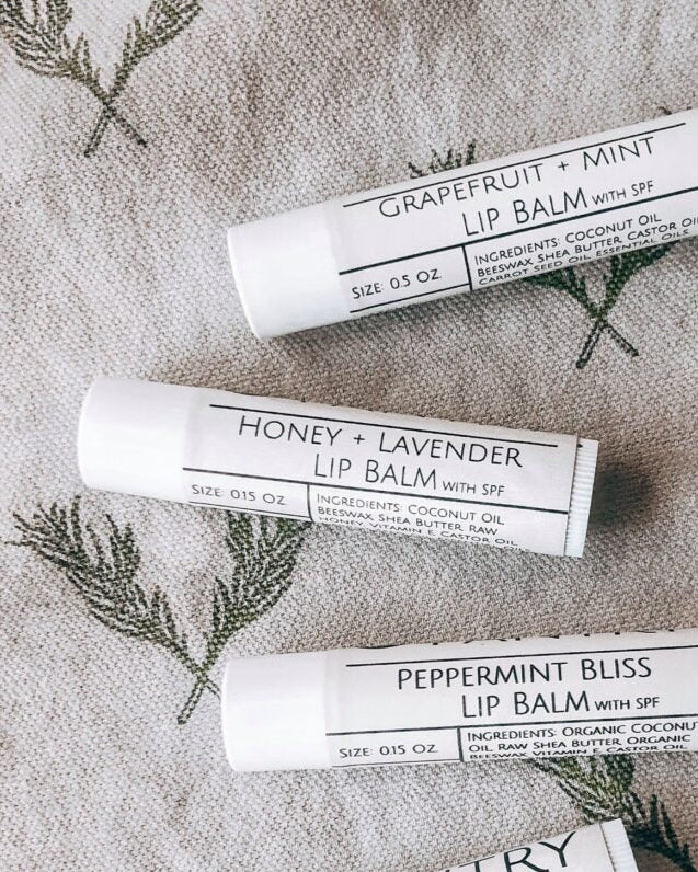 Handpoured Lip Balm w/ SPF 15 – Clean & Natural