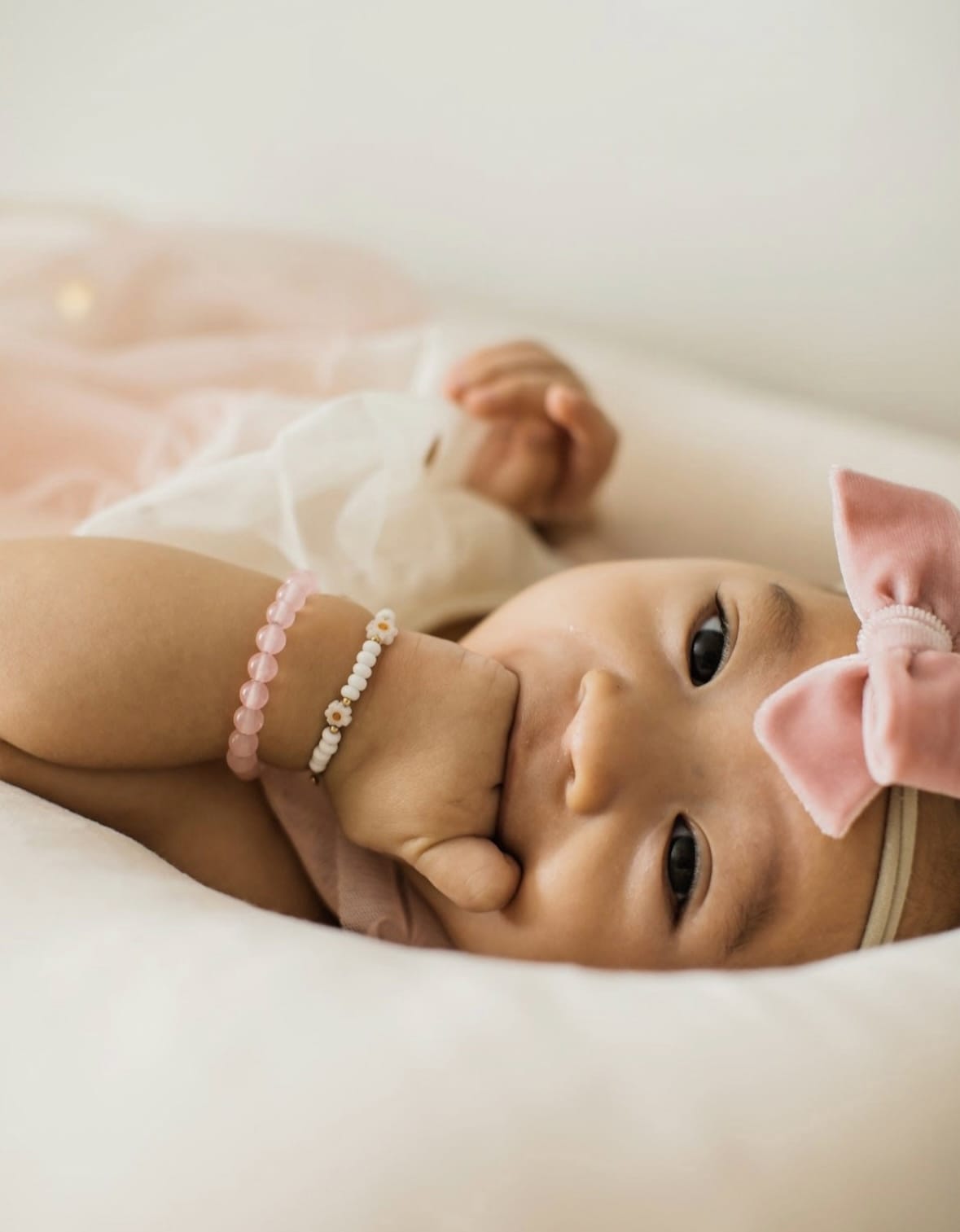 White Daisy Beaded Bracelet | 14K Gold Filled-2