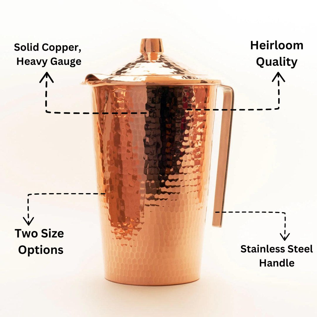 Gangotri Copper Water Pitcher with Lid-zoom-7