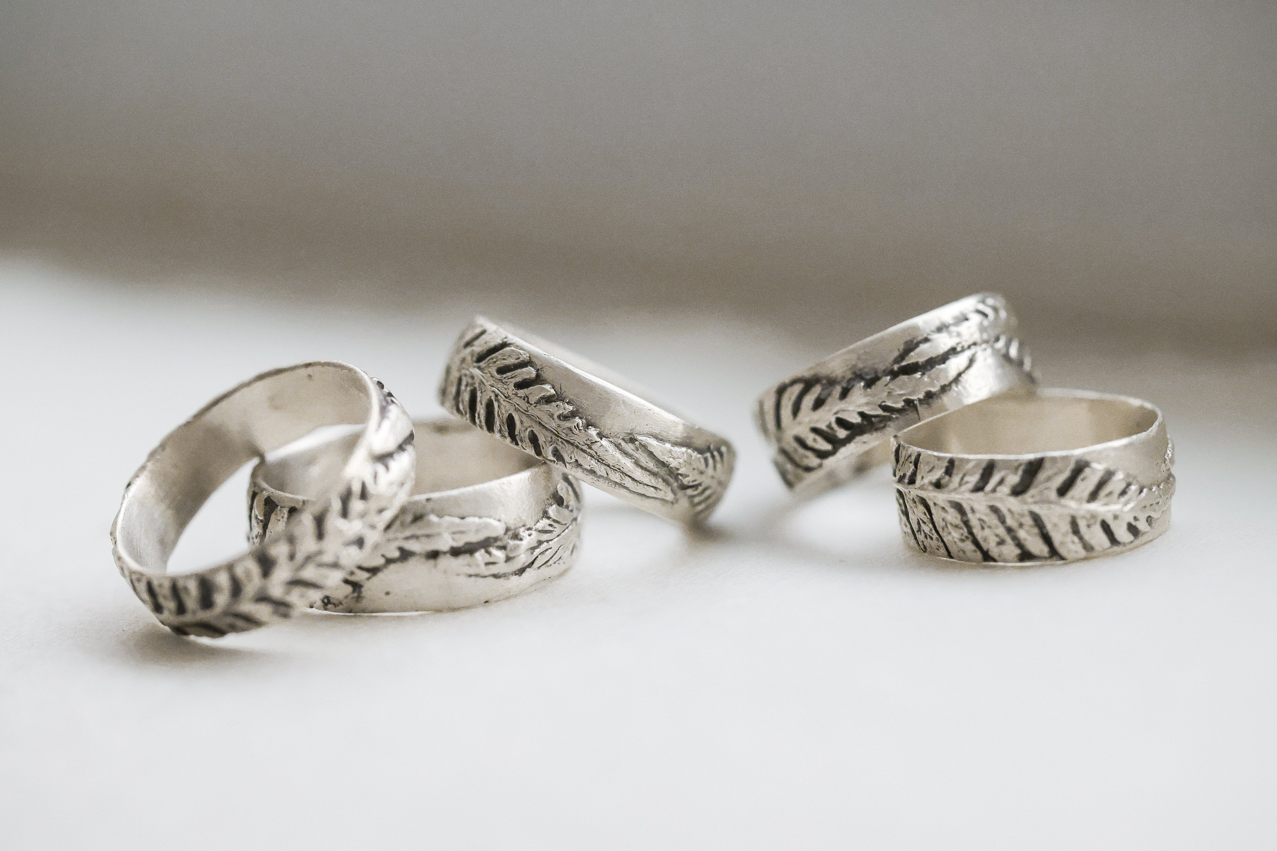 Fern Ring Band | Recycled Sterling Silver-zoom-2
