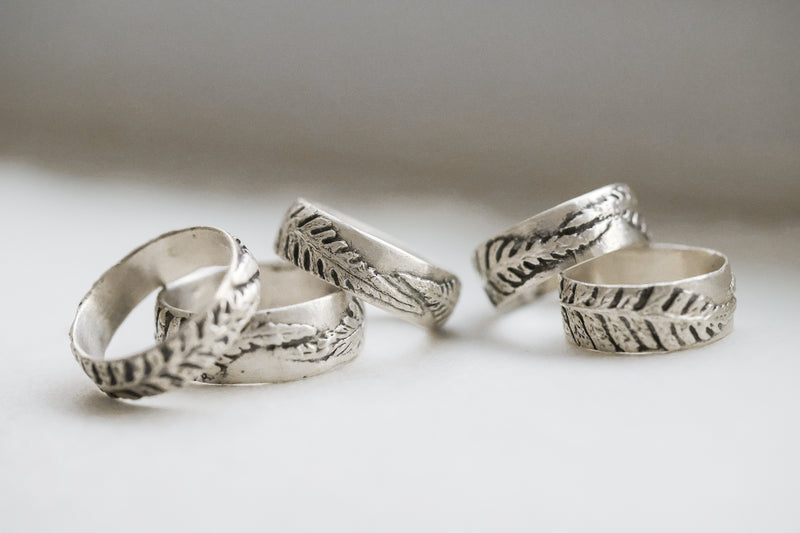 Fern Ring Band | Recycled Sterling Silver-zoom-