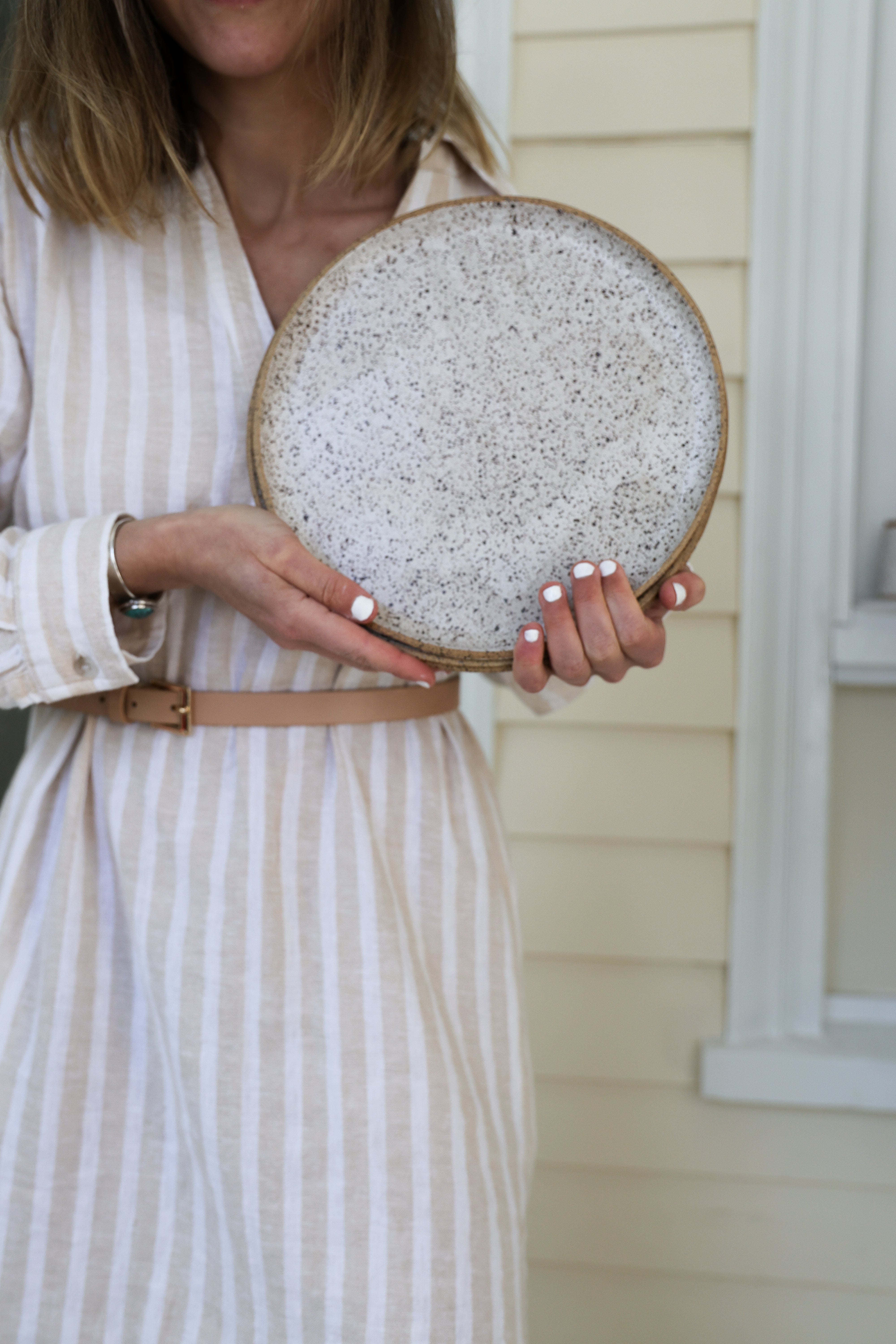 Speckled Dinner Plate | Matte White Ceramic-zoom-9