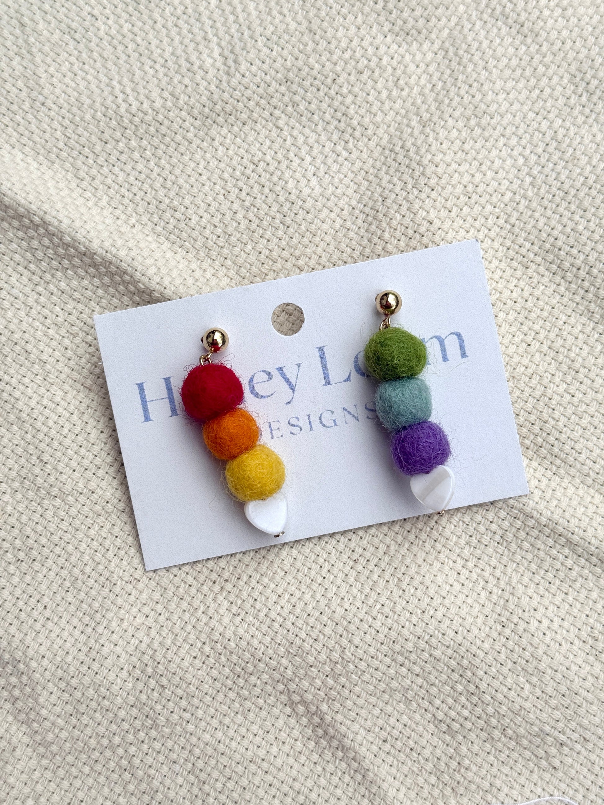Over the Rainbow Felt Earrings-2