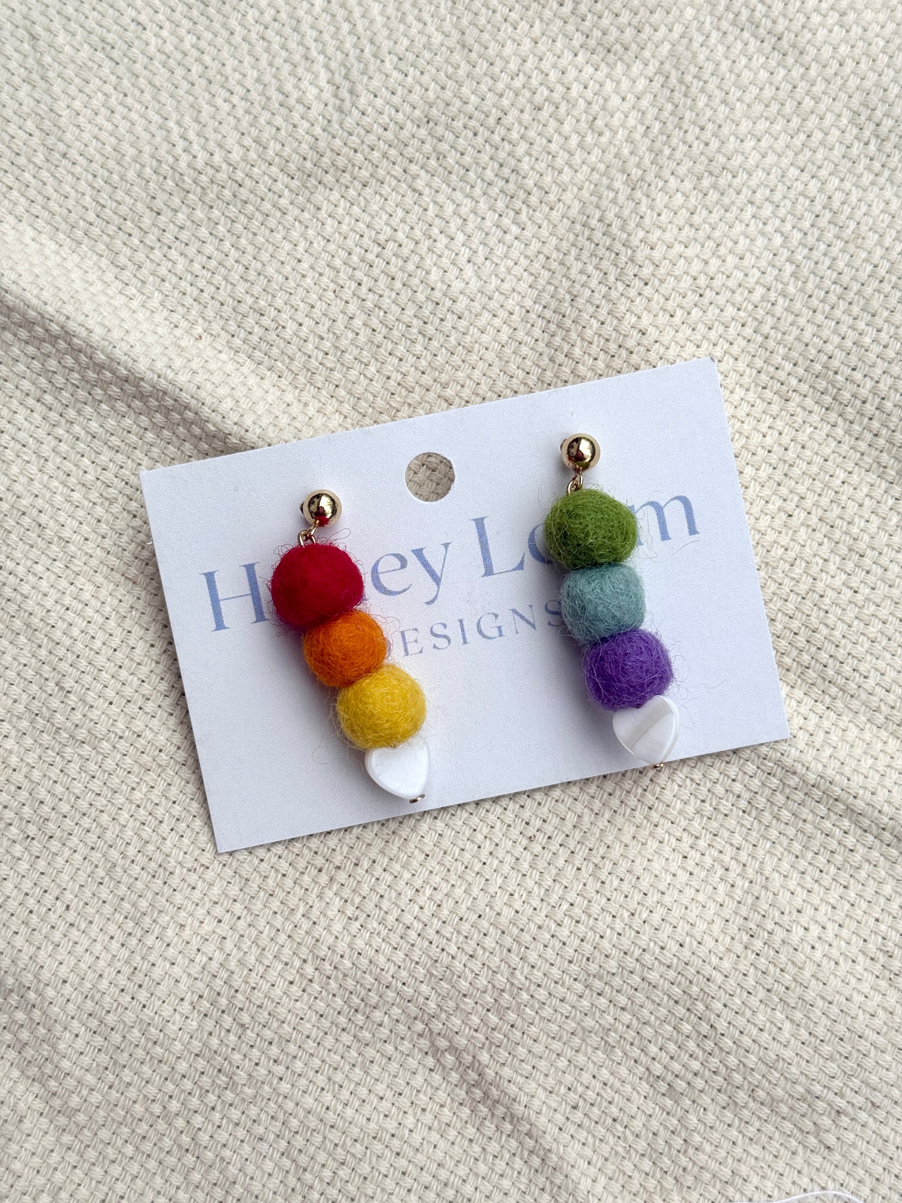 Over the Rainbow Felt Earrings-zoom-2