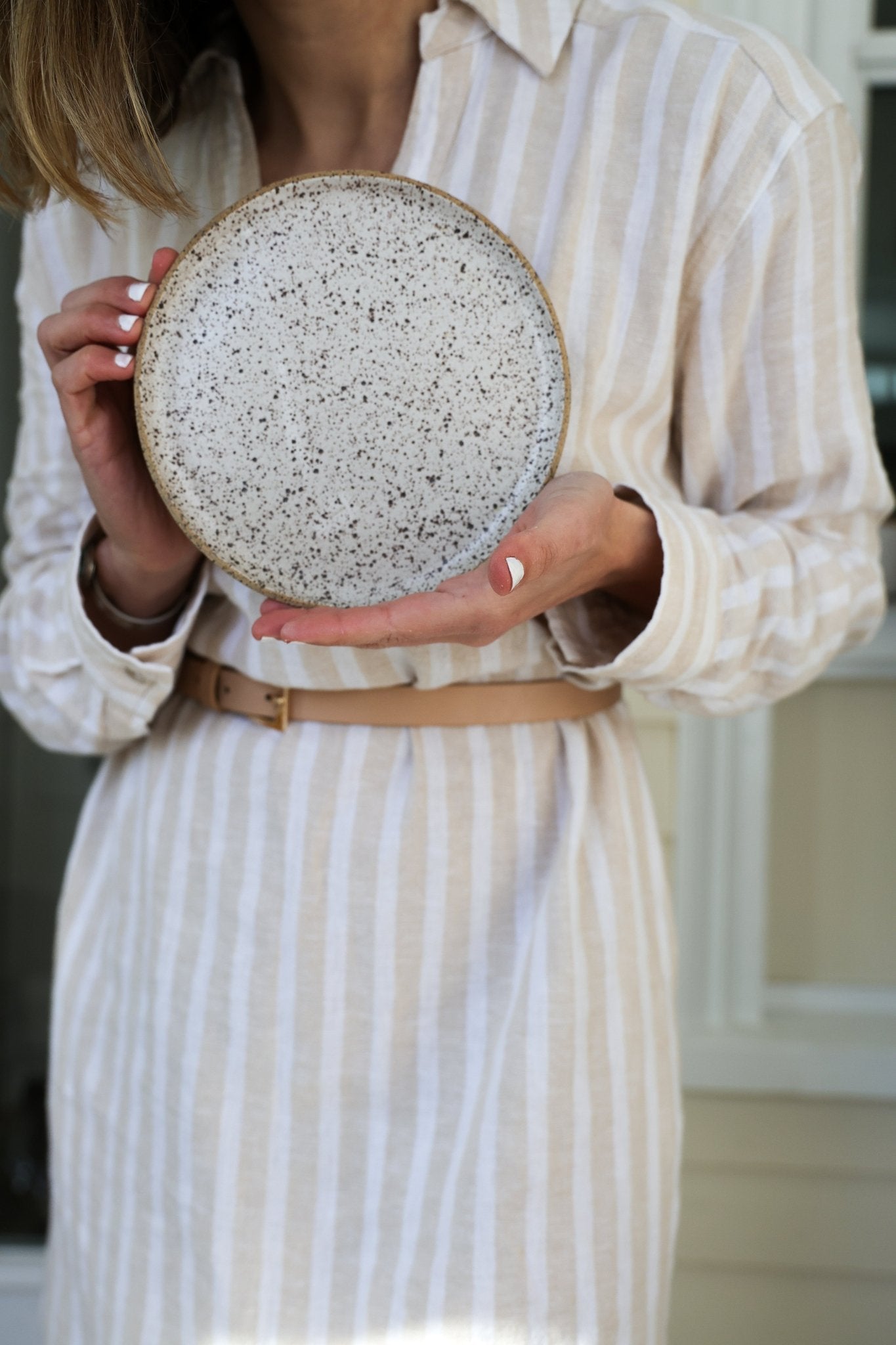 Speckled Appetizer Plate | Matte White Ceramic - Aware House