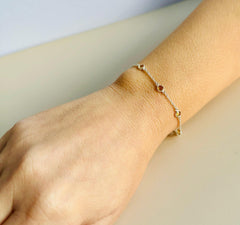 November Birthstone Citrine Bracelet | Sterling Silver & Gold Gemstone Jewelry - Aware House