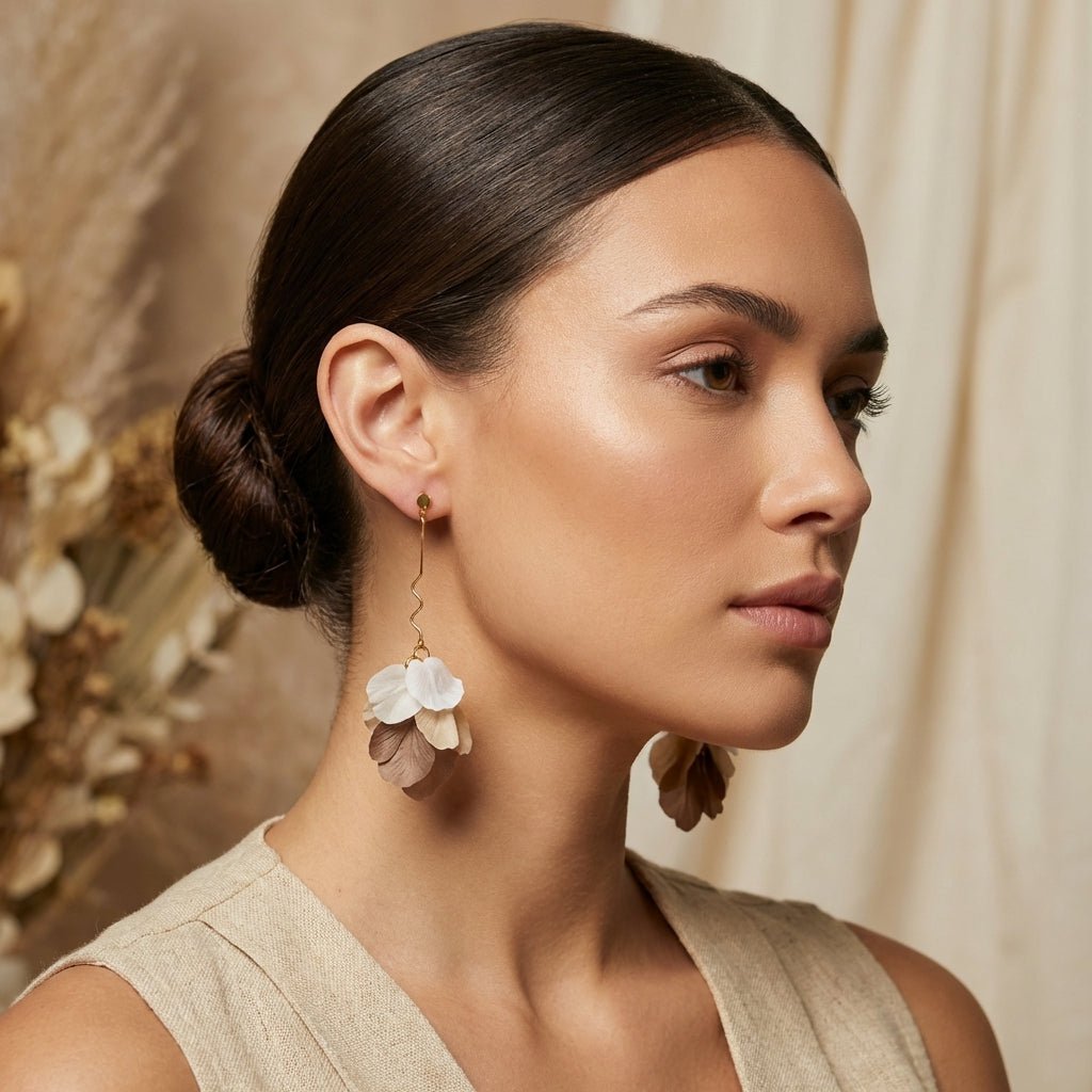Delilah | Multi-Color Long Petal Drop Earrings-zoom-6