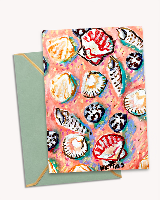 Pink Shells Greeting Card and Fine Art Print