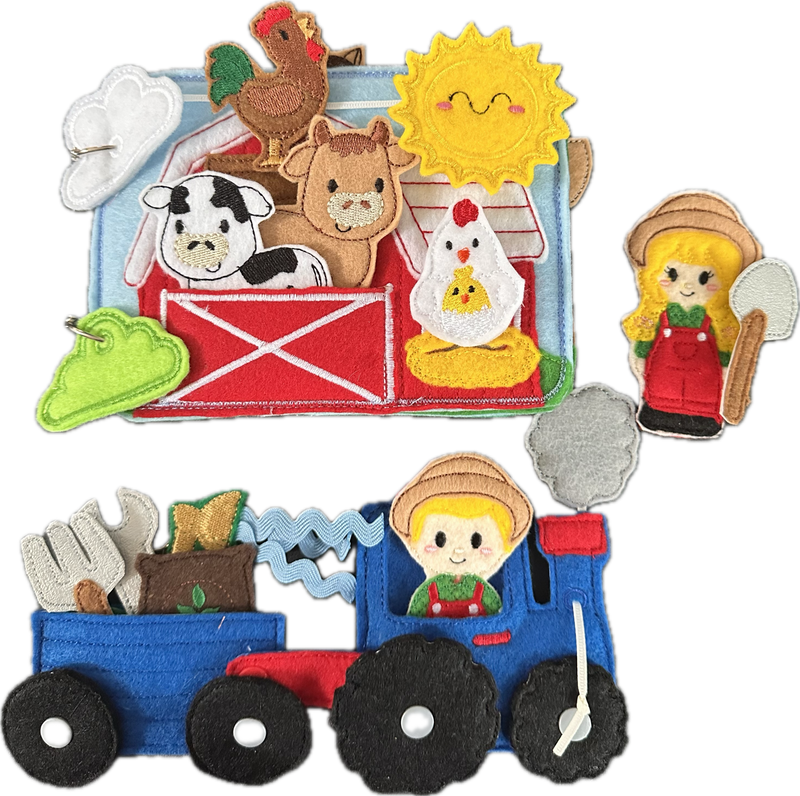 Farm Animal Quiet Book | Interactive Finger Puppet Activity Book-zoom-