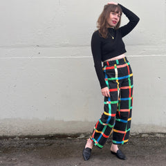 Stevie Pant | Chunky Windowpane Black - Aware House