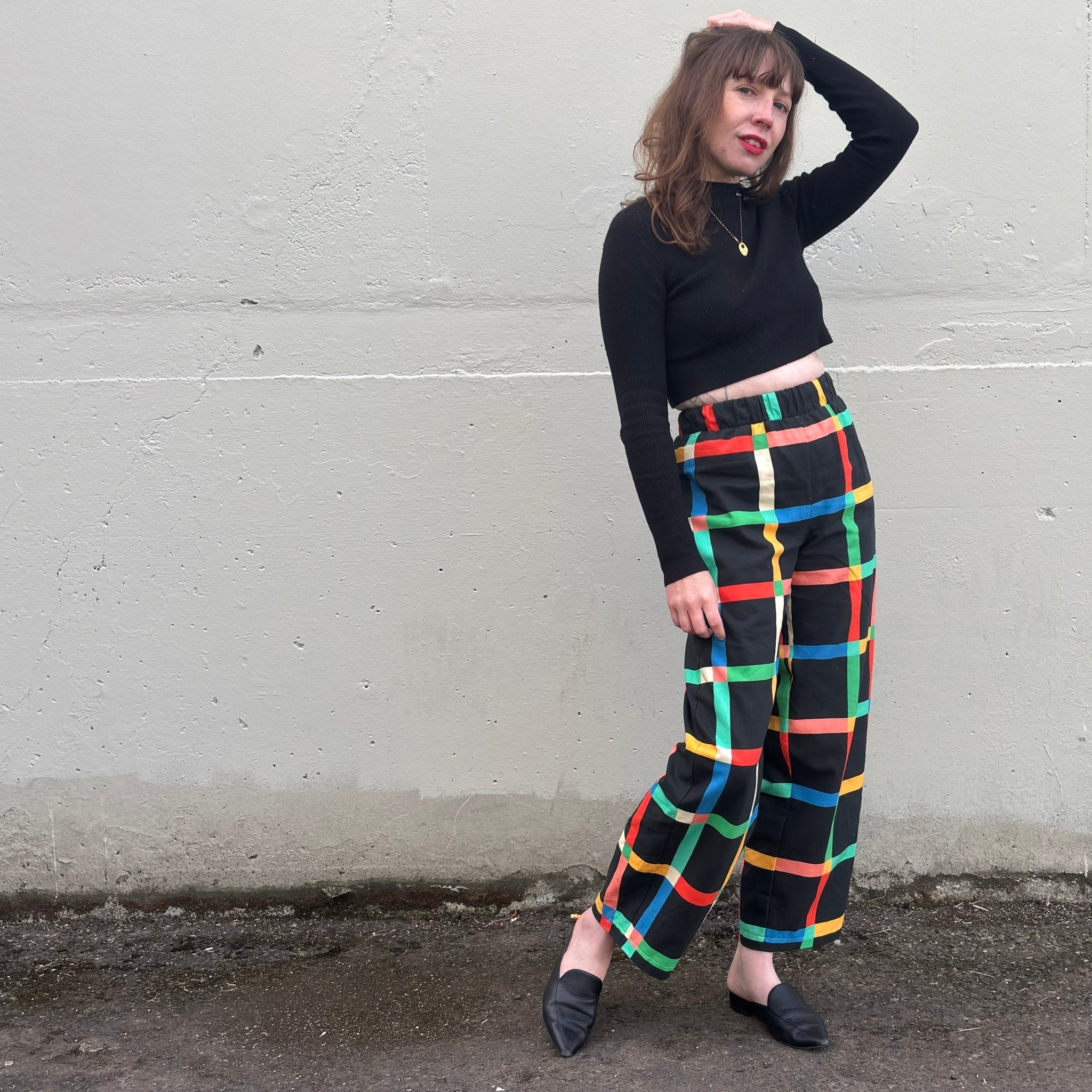 Stevie Pant | Chunky Windowpane Black - Aware House