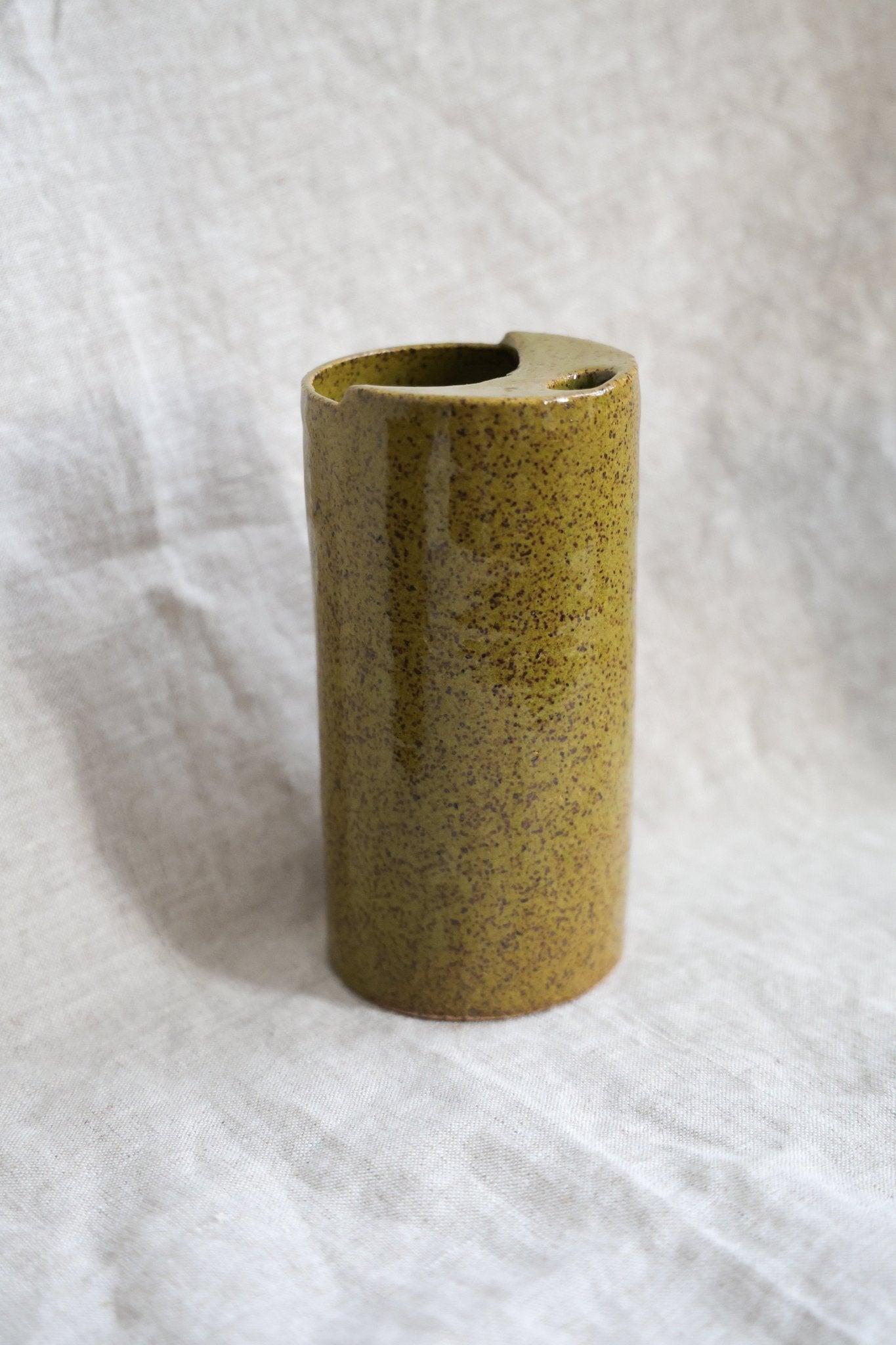Crescent Moon Travel Mug | Olive Green Stoneware - Aware House