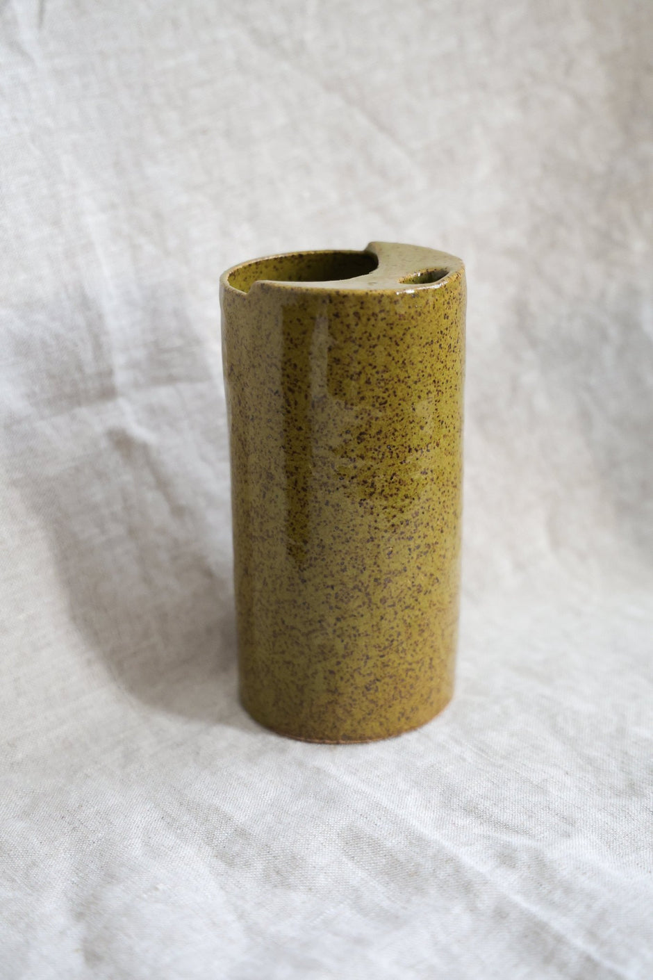 Crescent Moon Travel Mug | Olive Green Stoneware - Aware House