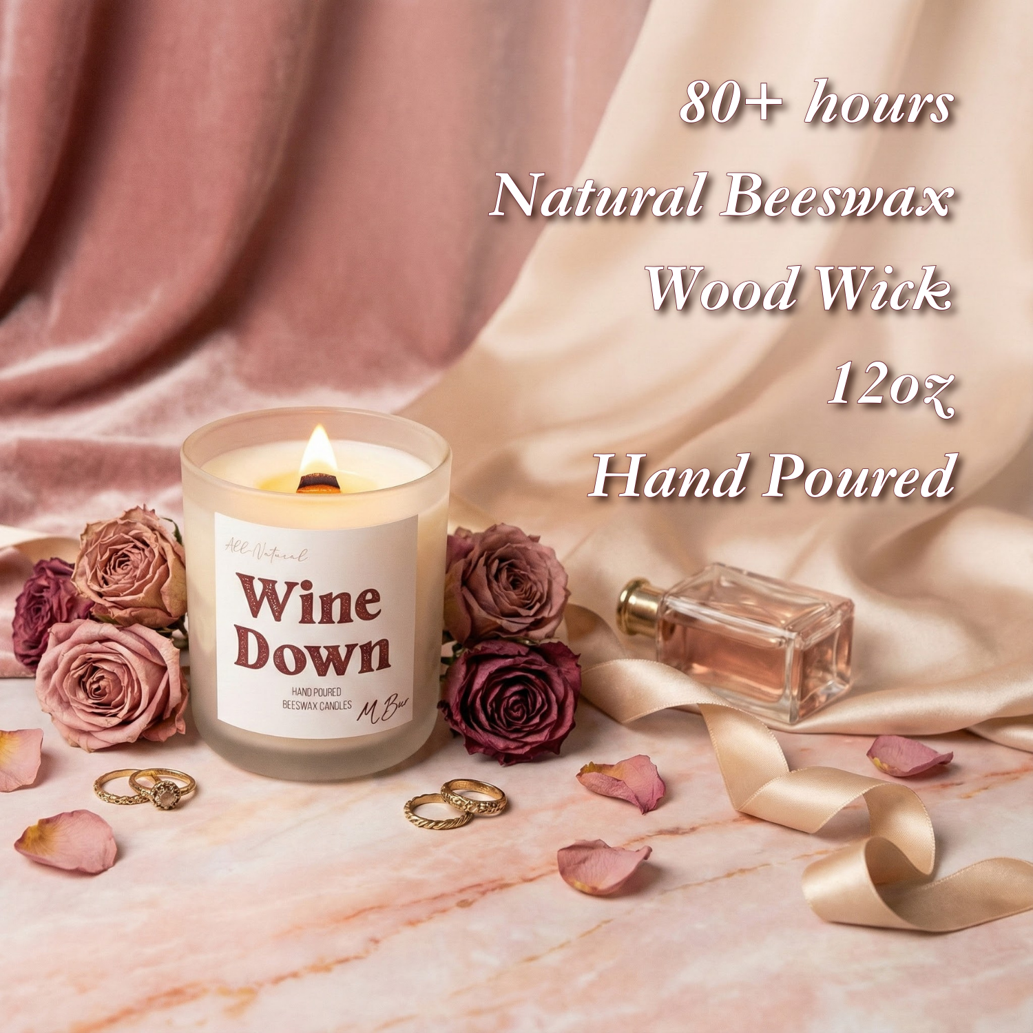 Wine Down Beeswax Candle-4